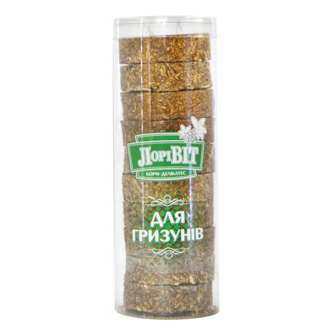 ЛОРИВИТ КОРМ-ДЕЛИКАТЕС кольца для грызунов, прозрачная туба